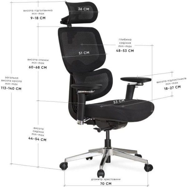 Фото - Кресло офисное Mealux D2 Air Fabric Black (HF-D2 F/B)
